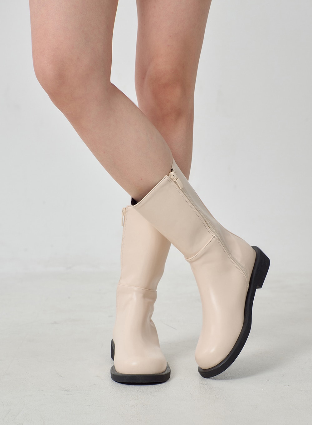 Mid-Calf Side Zipper Boots OJ300