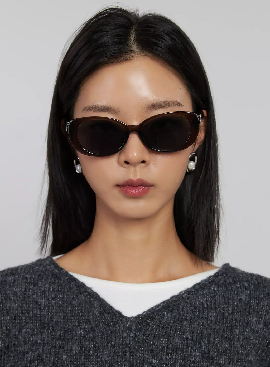 Jewel Slim Oval Fashion Sunglasses IJ508