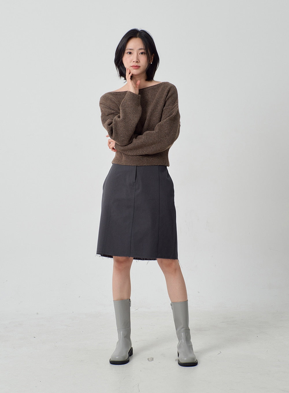 Mid-Calf Side Zipper Boots OJ300