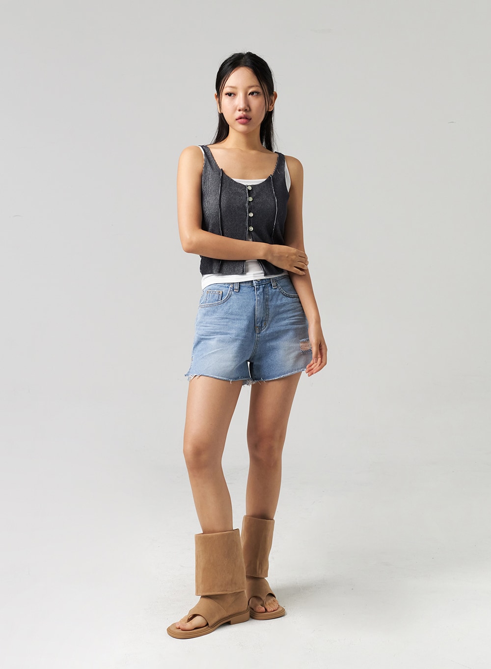 Mid-Calf Cut Toe Boots CL310