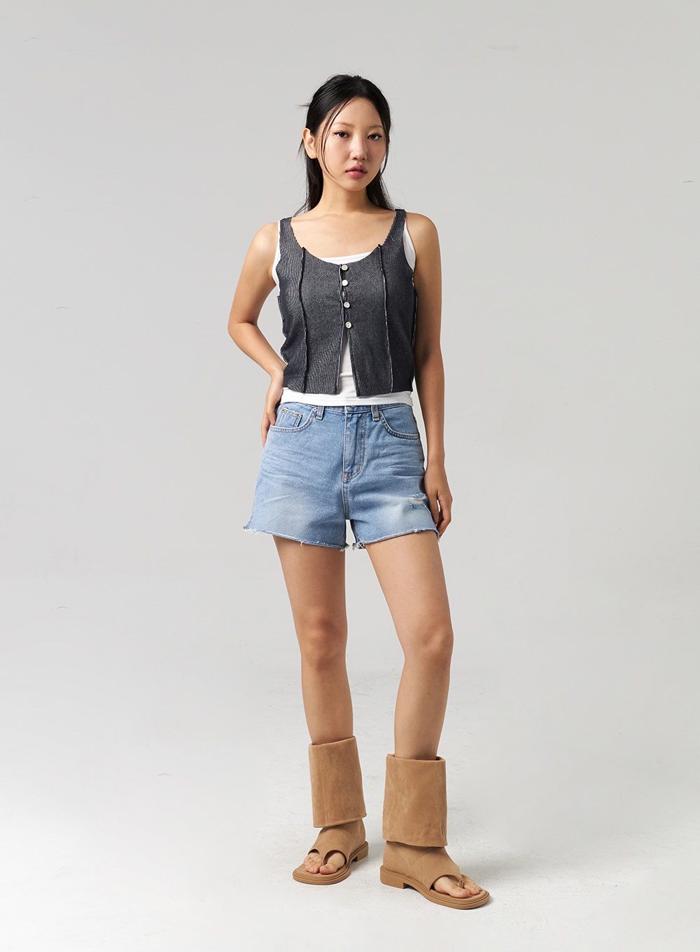 Mid-Calf Cut Toe Boots CL310