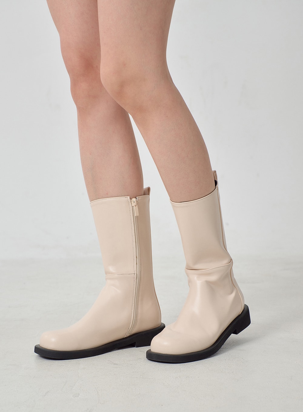 Mid-Calf Side Zipper Boots OJ300