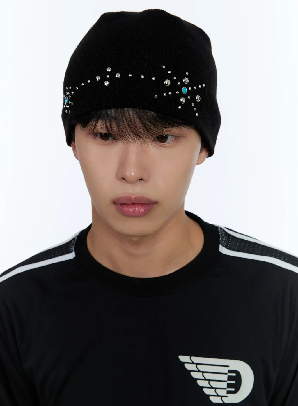 Men's Floral Stud Beanie IL515