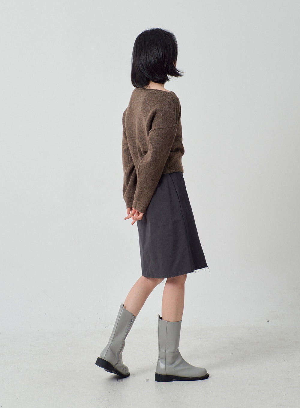 Mid-Calf Side Zipper Boots OJ300