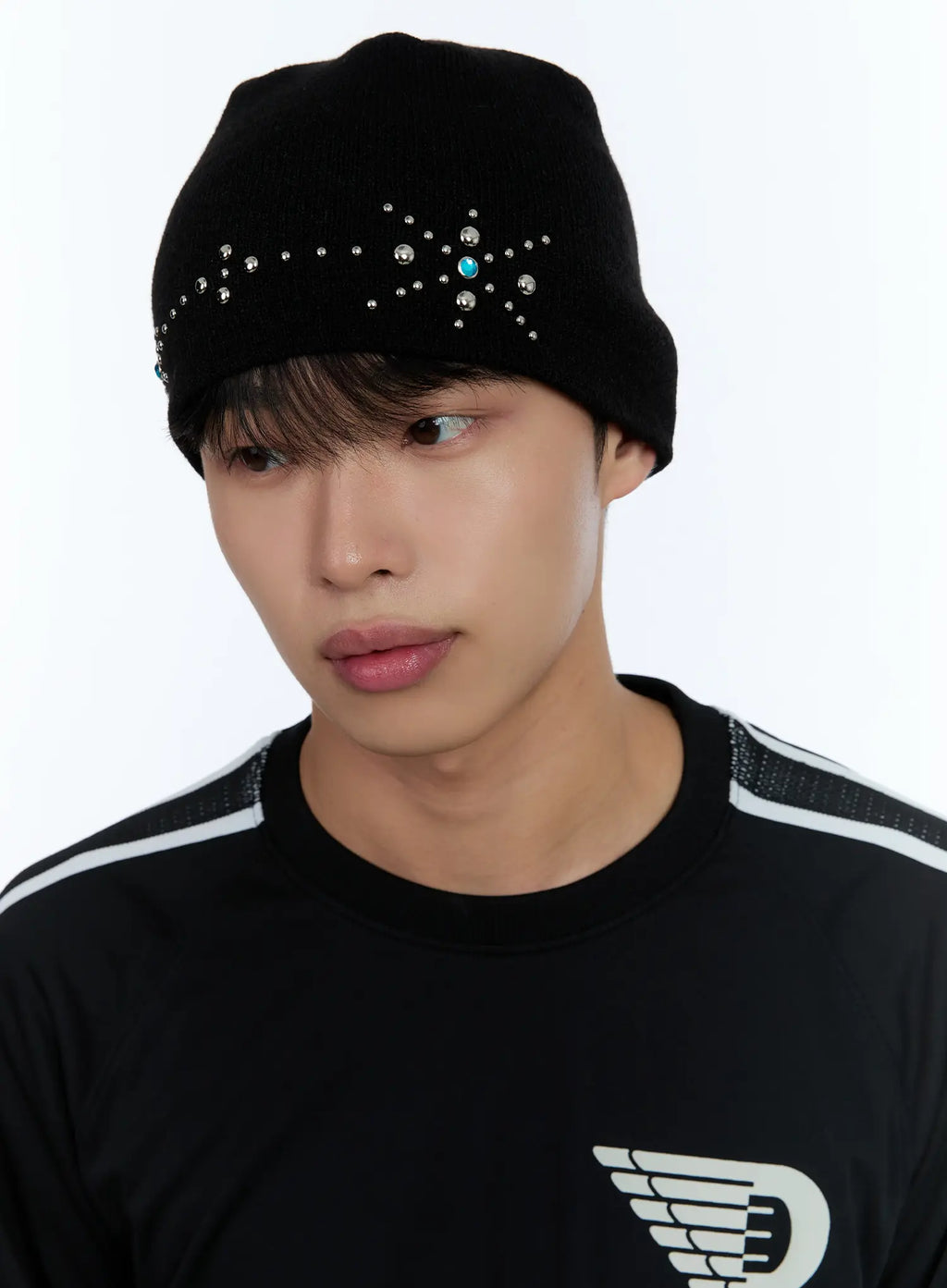 Men's Floral Stud Beanie IL515