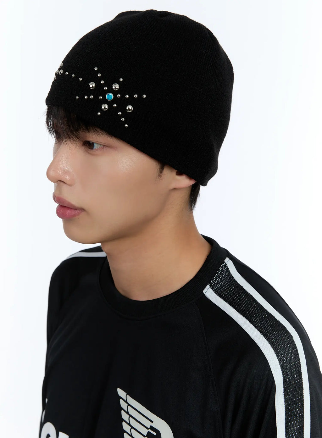 Men's Floral Stud Beanie IL515