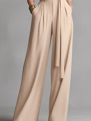 Sage | Cotton Jumpsuit in Neutral Colors with Gathered Waist