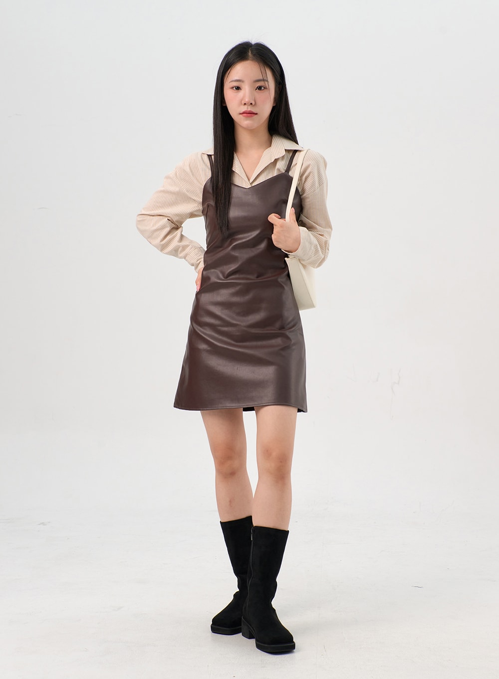 Faux Leather Boots with Side Zipper OS302