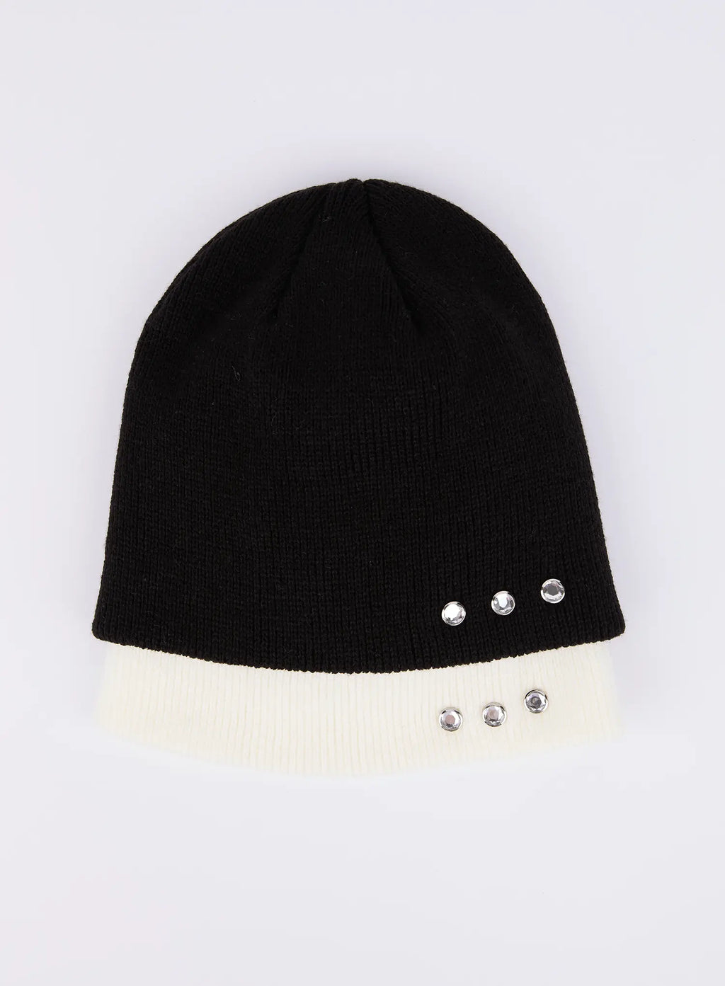 Men's Knit Beanie with Studs IL515