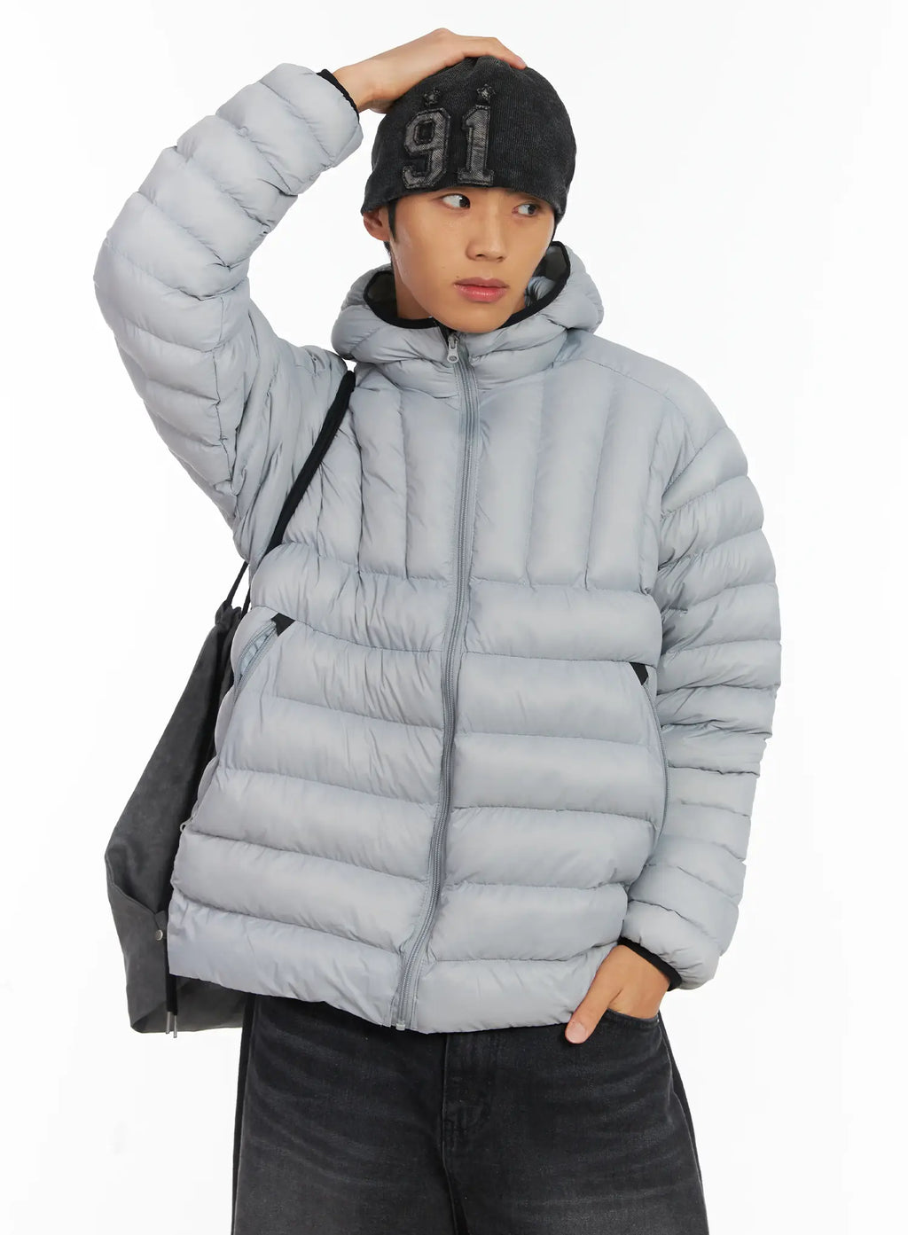 Men's Washed Denim Ribbed Beanie ID511