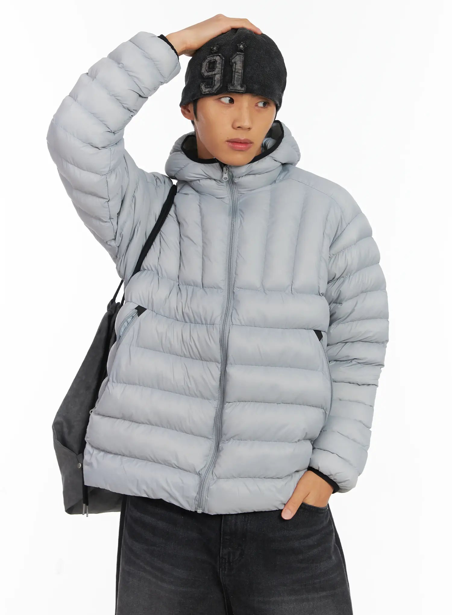Men's Washed Denim Ribbed Beanie ID511