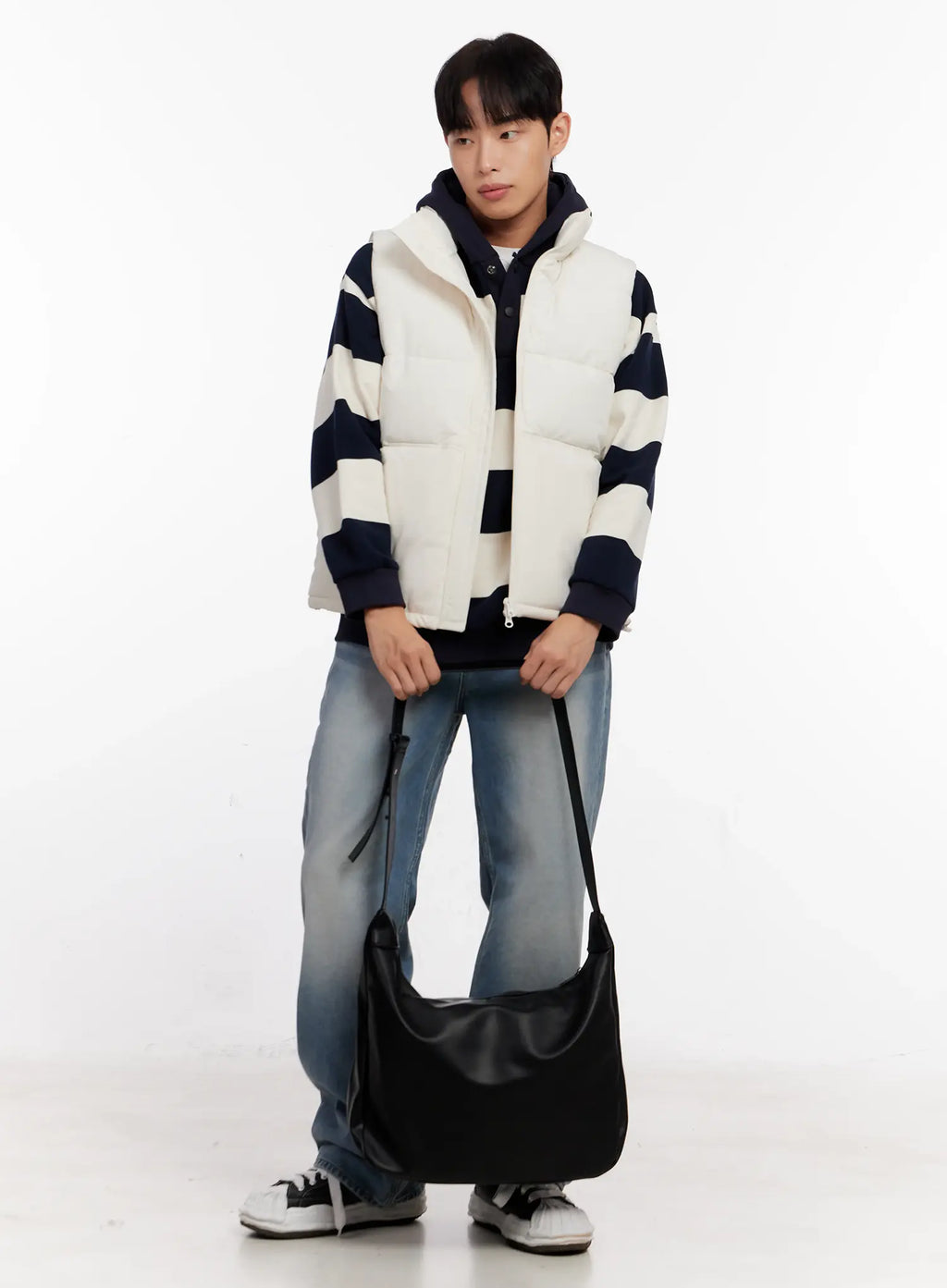 Stylish Shoulder Bag Made of Synthetic Leather IO523