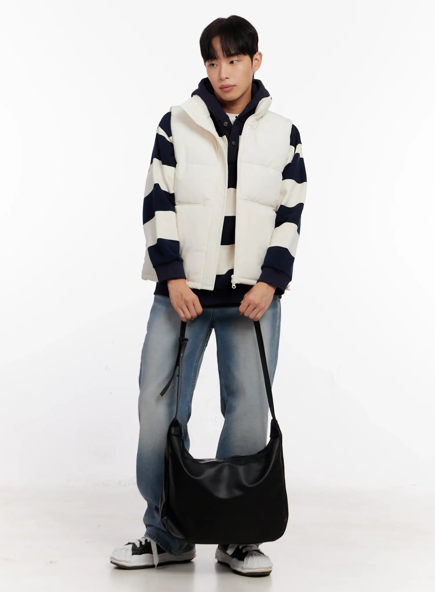 Stylish Shoulder Bag Made of Synthetic Leather IO523