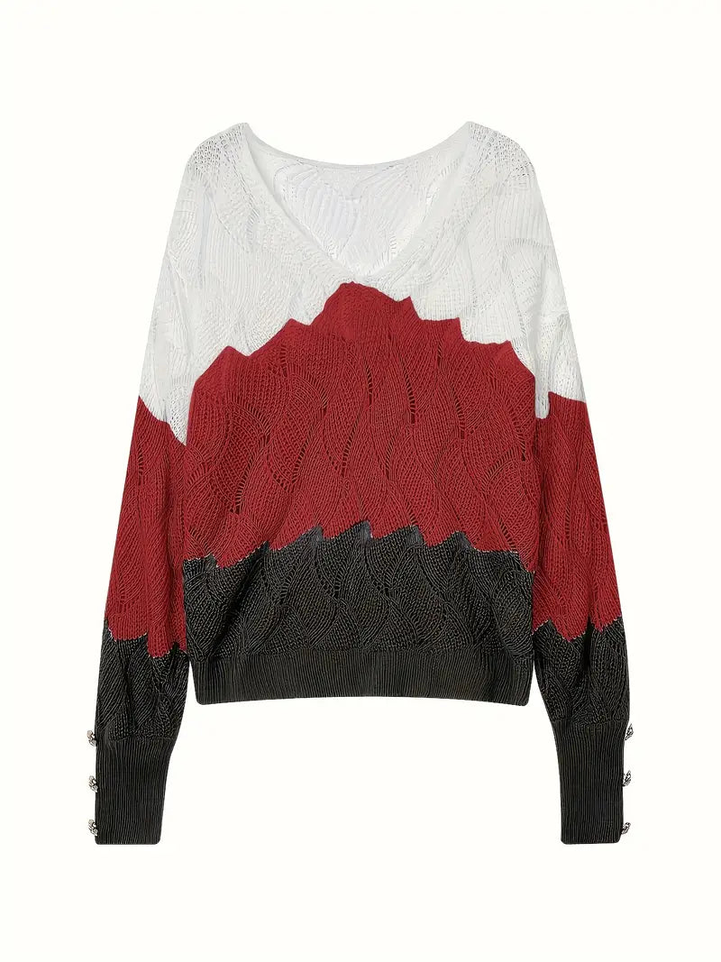 Renilda | Elegant Knit Sweater with V-Neck