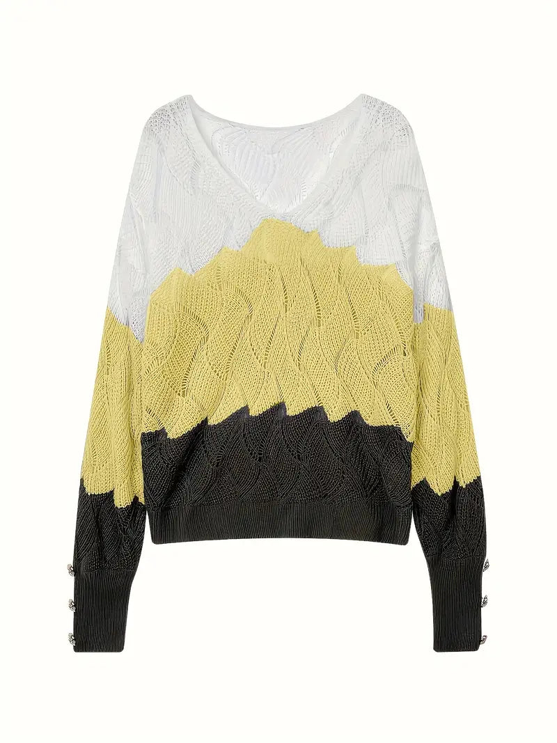 Renilda | Elegant Knit Sweater with V-Neck