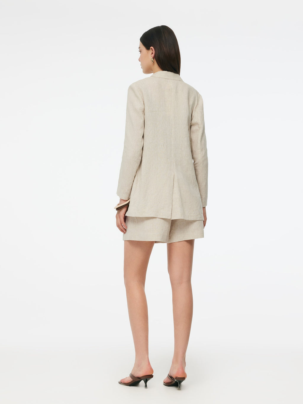 100% Linen Women's Jacket with Back Slit and One Button