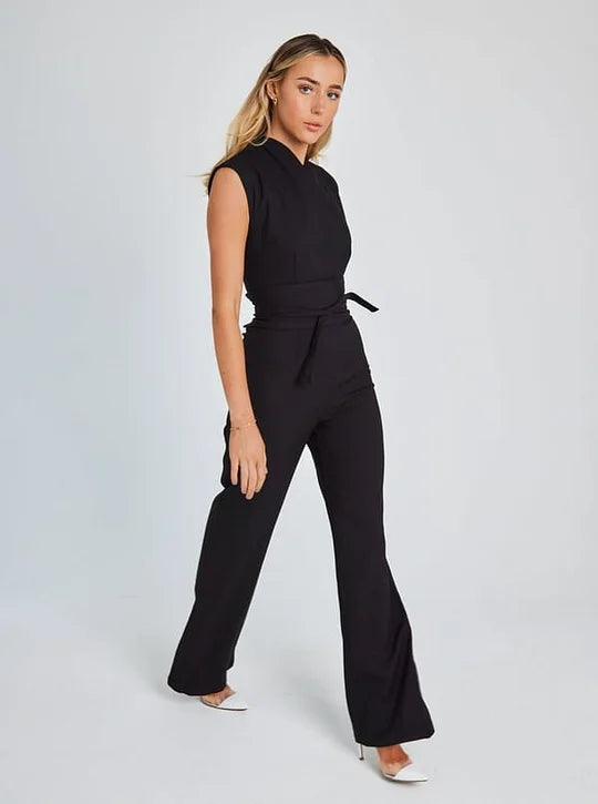 Sleeveless Jumpsuit with Wide Legs