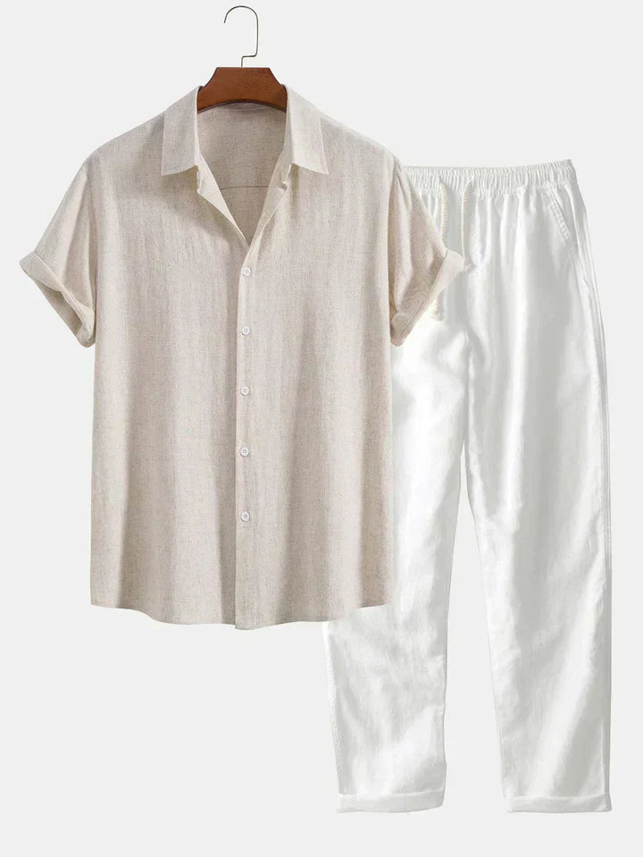 Booker – Linen Blend Shirt with Straight Pants