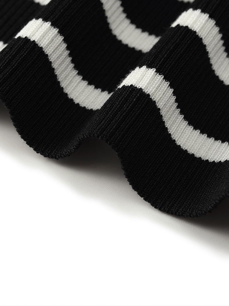 Tank top made of fabric with acetate and cotton stripes