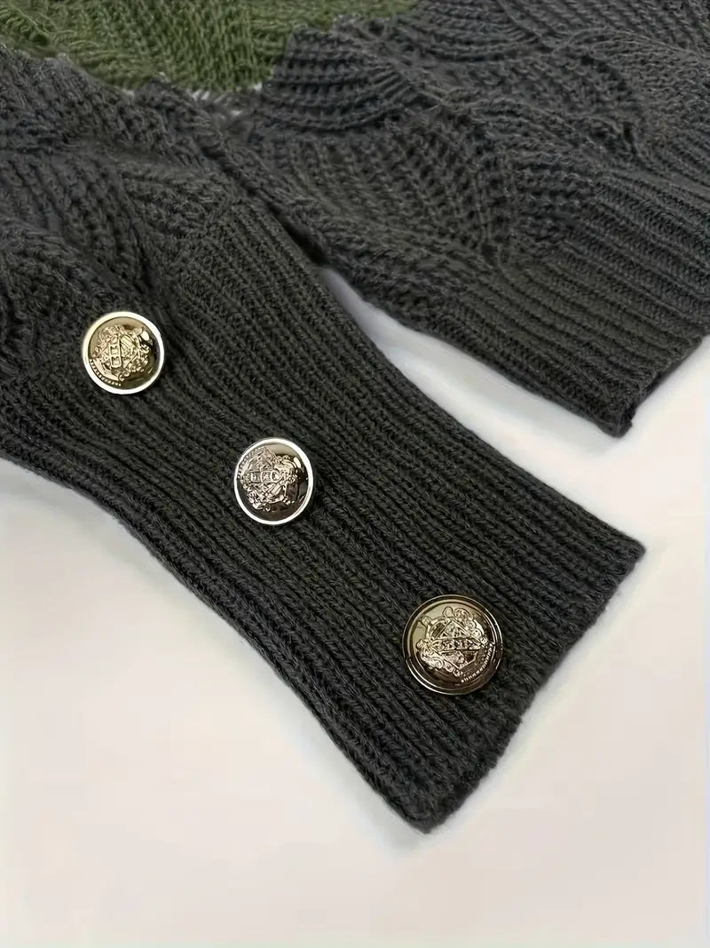 Renilda | Elegant Knit Sweater with V-Neck