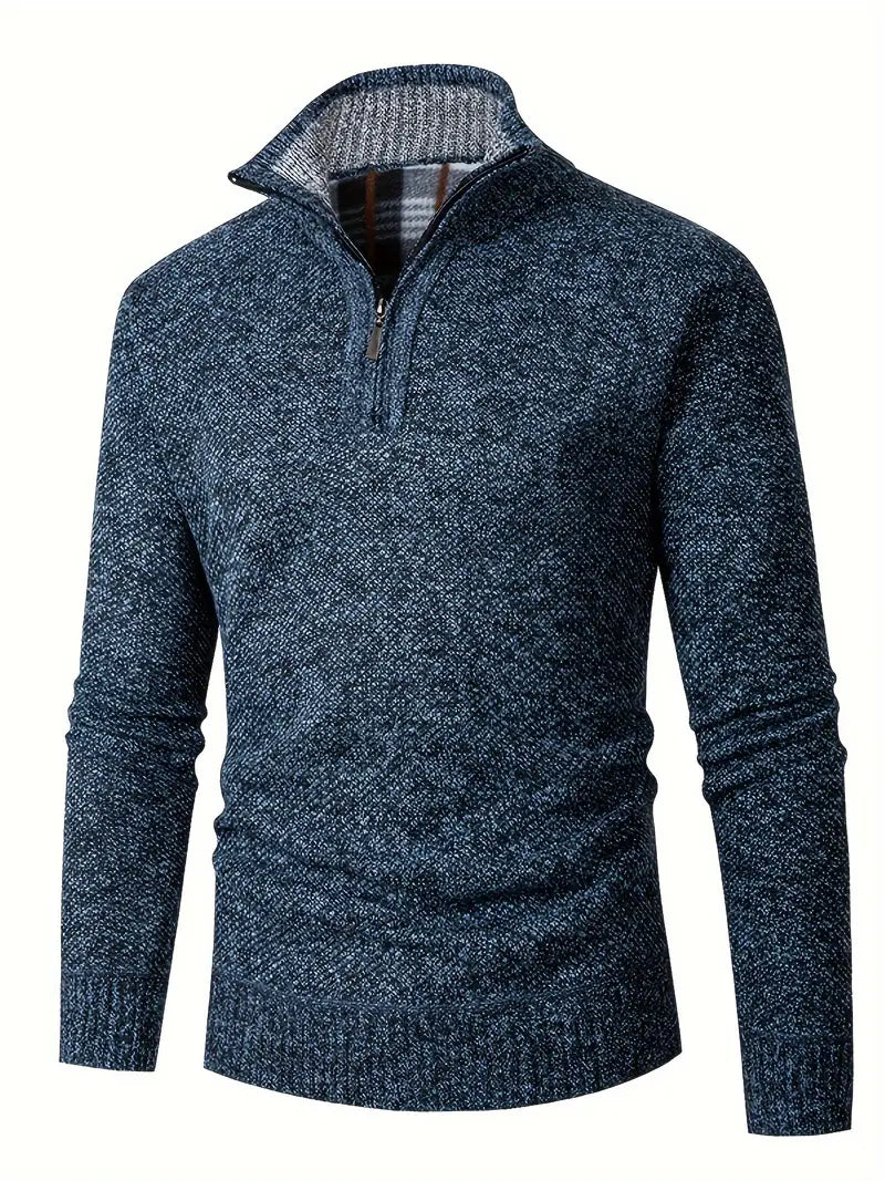 Ingram - Casual Pullover with Stand-Up Collar and Quarter-Zip