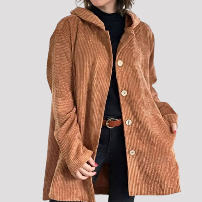 Casual Corduroy Hoodie for Fall