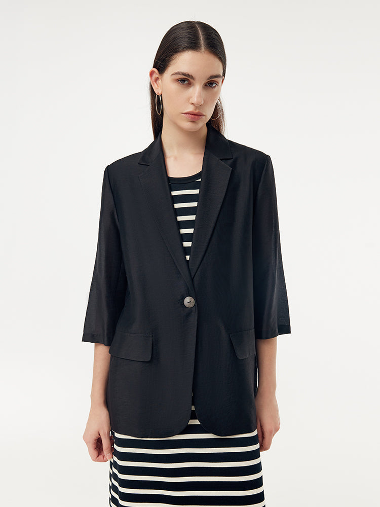 Women's Tencel Jacket with One Button