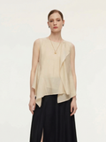 Women's top with ruffles made of lyocell blend
