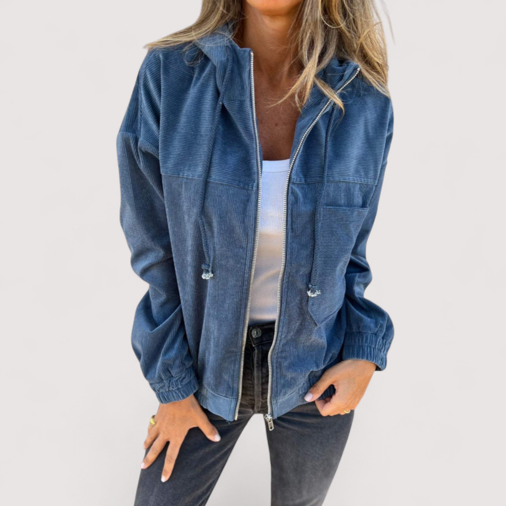 Marta Women's Corduroy Hooded Jacket – Casual, Warm & Comfortable