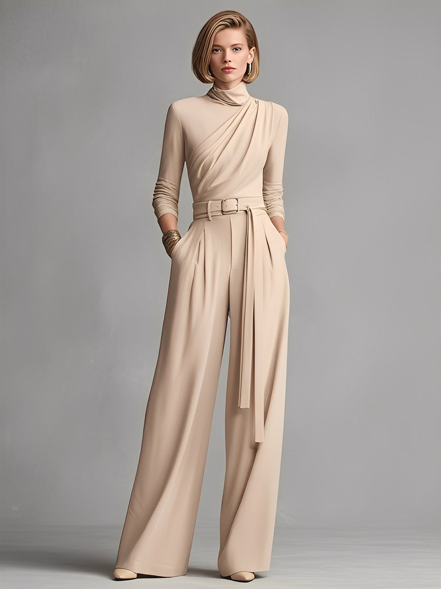 Gaoraina | Women’s Neutral-Colored Cotton Blend Knit Jumpsuit