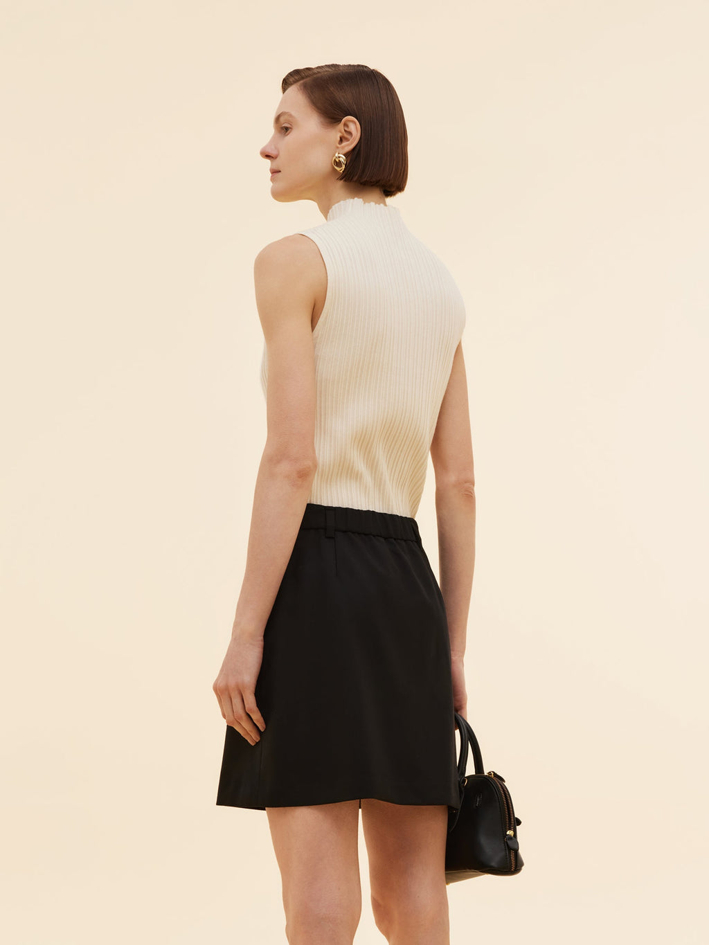 Women's Knit Top with Mock Neck in Tencel Blend