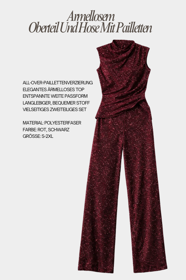 Sleeveless Top | Top and Pants with Sequins