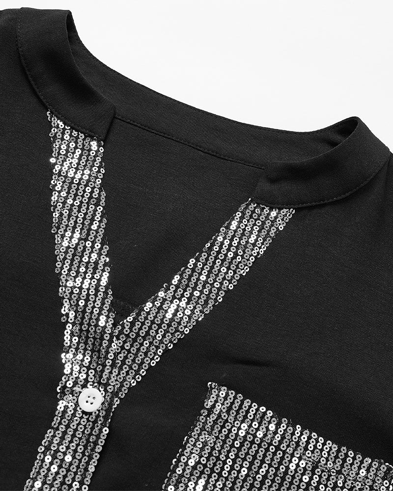 Anne | Casual Top with Sequin Details