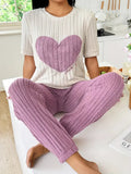 Amore Pajama Set in Ribbed Velour