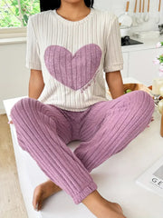 Amore Pajama Set in Ribbed Velour