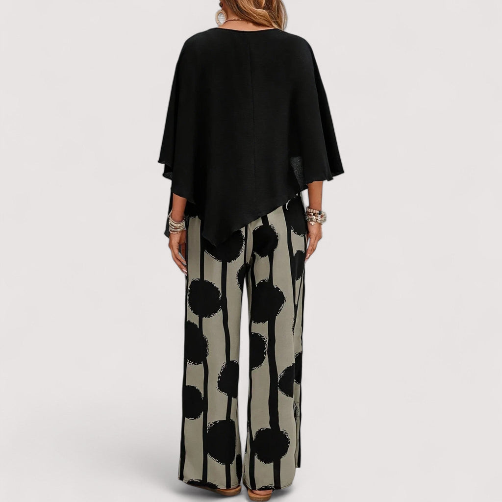 Women's Outfit – Asymmetrical Print Set, Modern & Stylish
