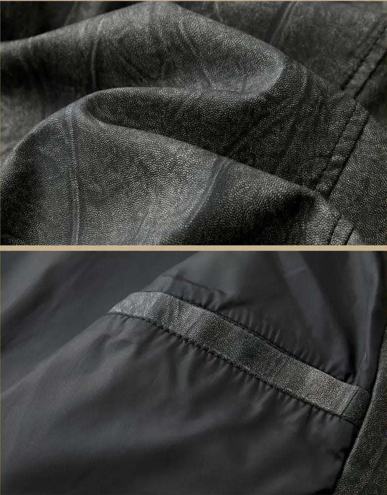 Julien – Leather Jacket with Locomotive Collar