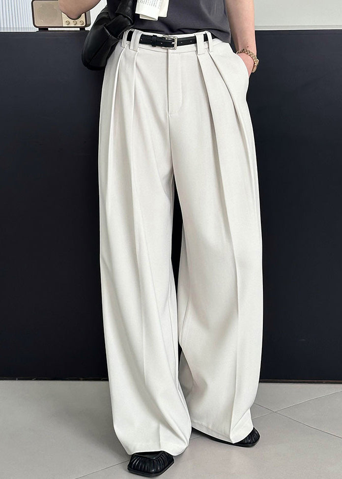 2025 New Beige High-Waisted Pants with Pockets for Summer