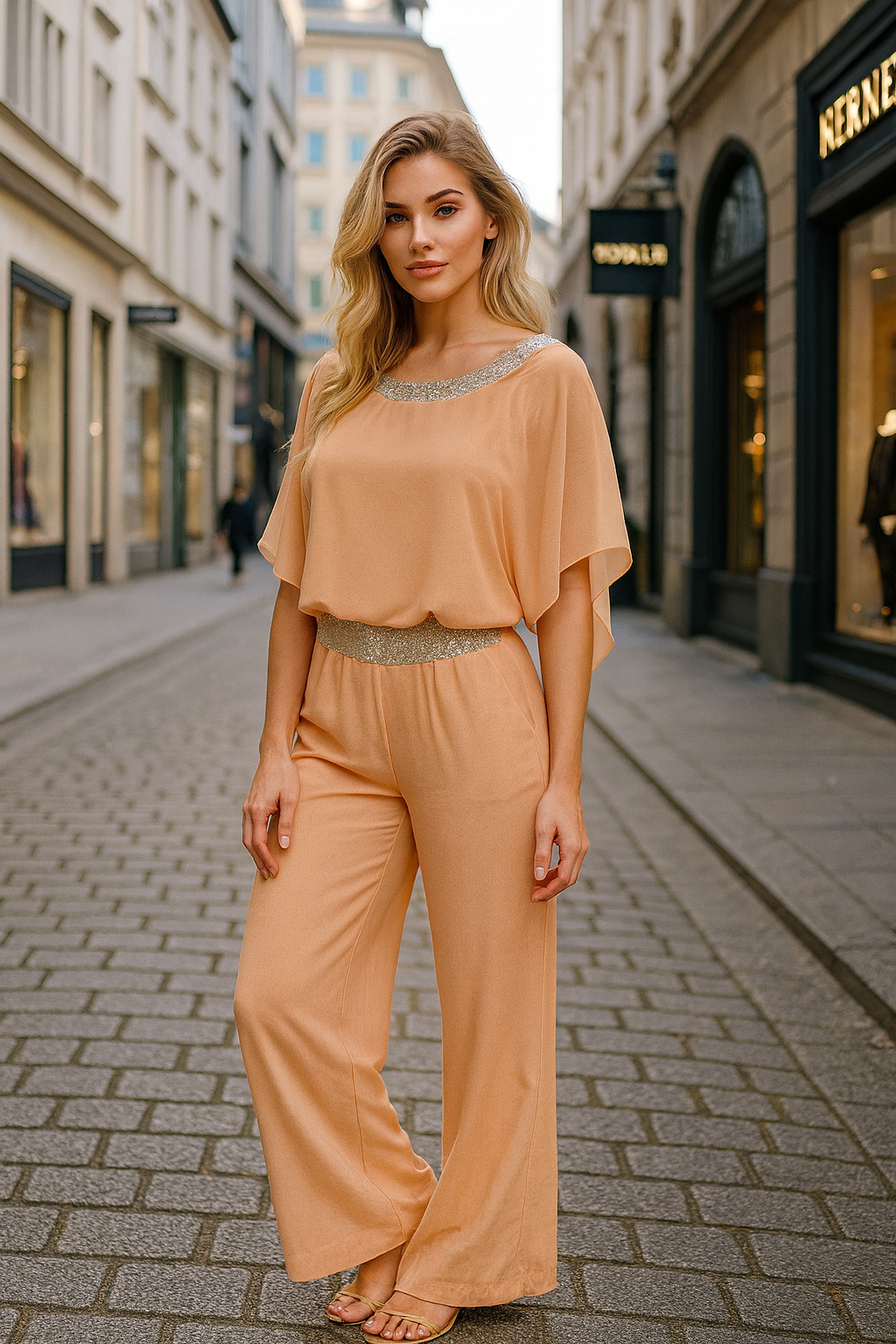 Liza | Two-Piece Color Block Set with Sequins