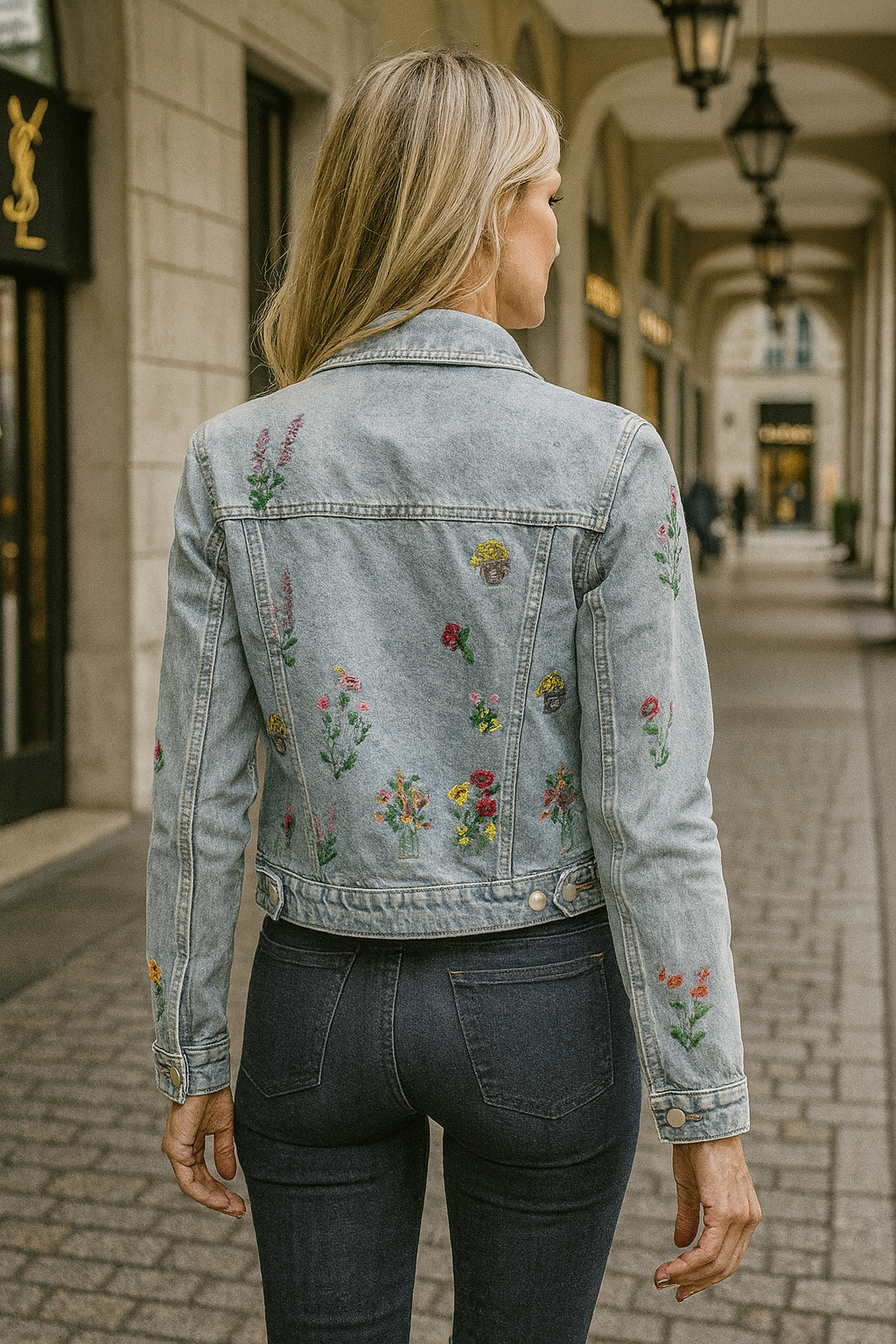 Seanna | Timeless Denim Jacket with Embroidery