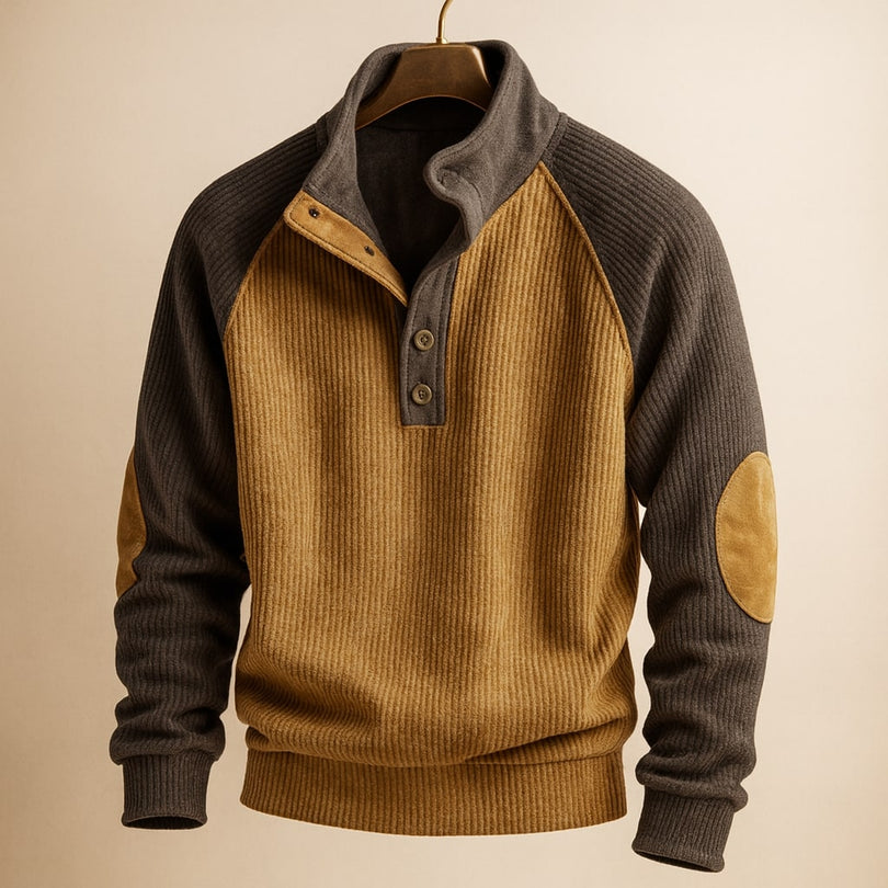 Raziel | Casual Long Sleeve Knit Shirt with Stand-Up Collar