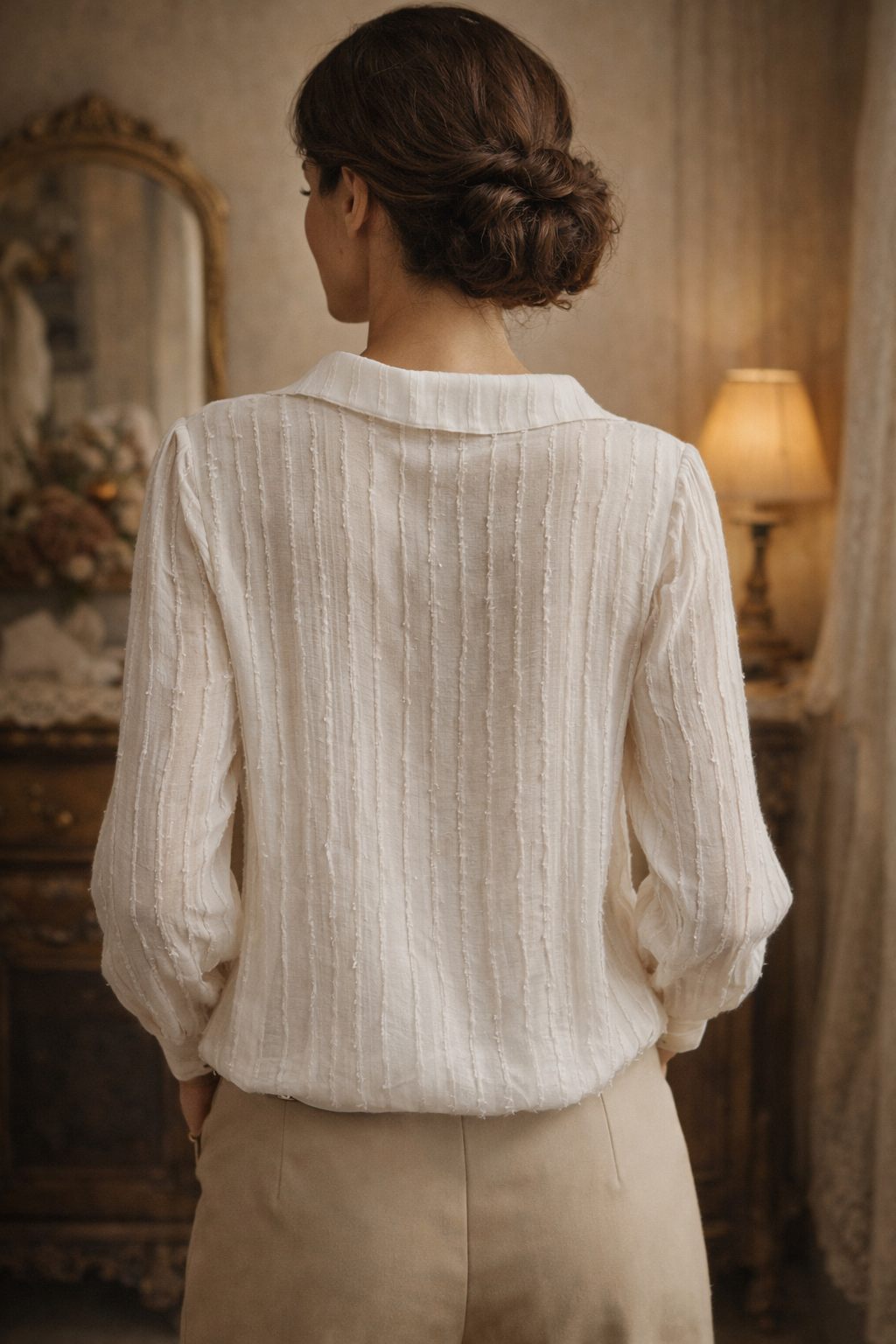 Vina | Vintage Blouse with Pearls & Rhinestone Details