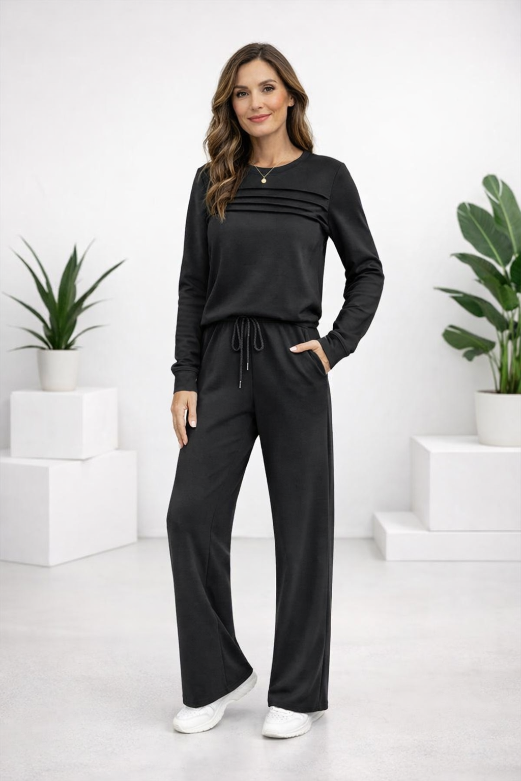 Round Neck | Top and Drawstring Pants