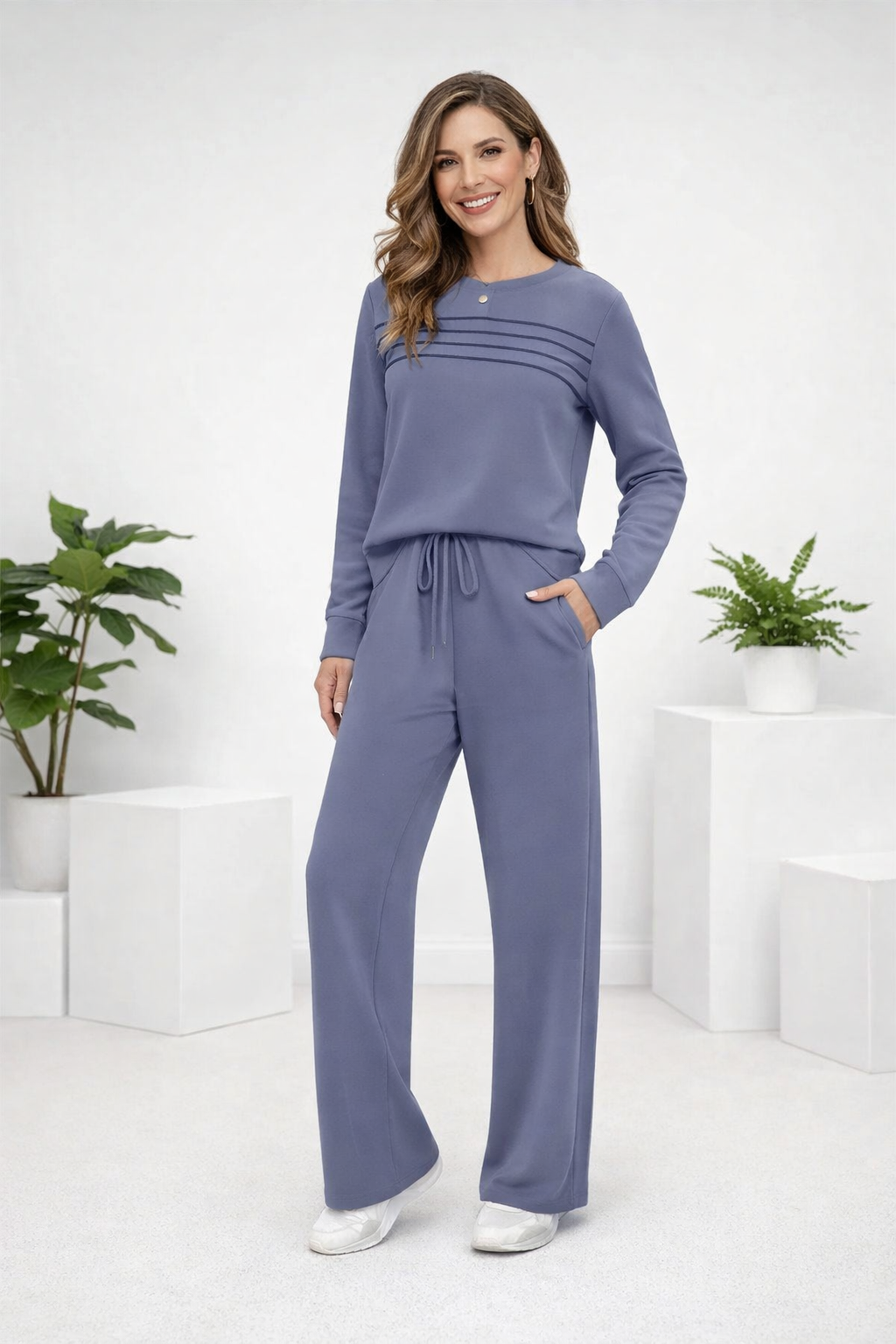 Round Neck | Top and Drawstring Pants