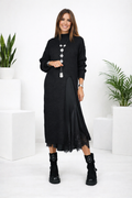 Valérie | Satin Maxi Dress & Fine Knit Sweater Set