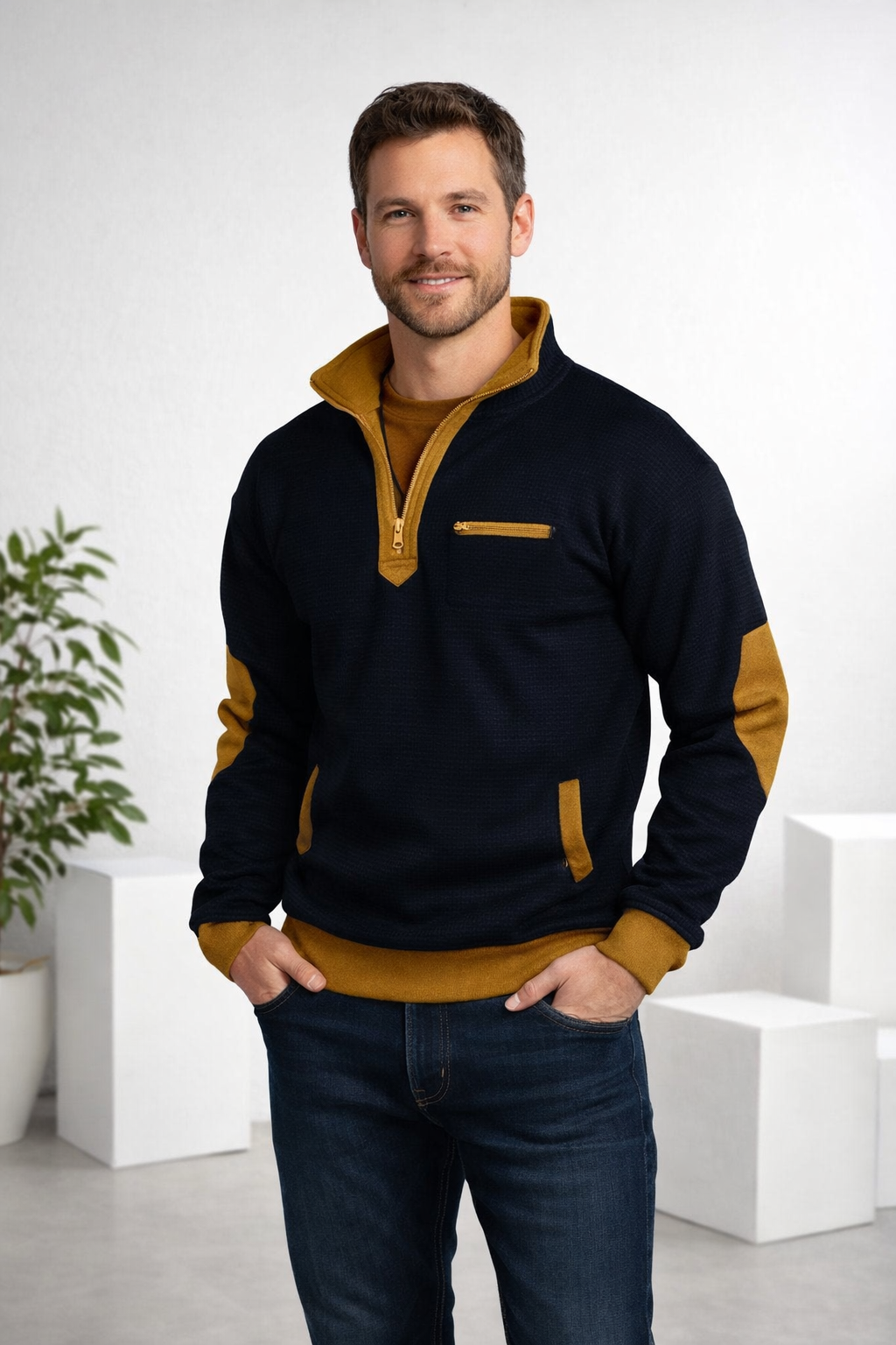Collar | Pullover with Quarter Zipper