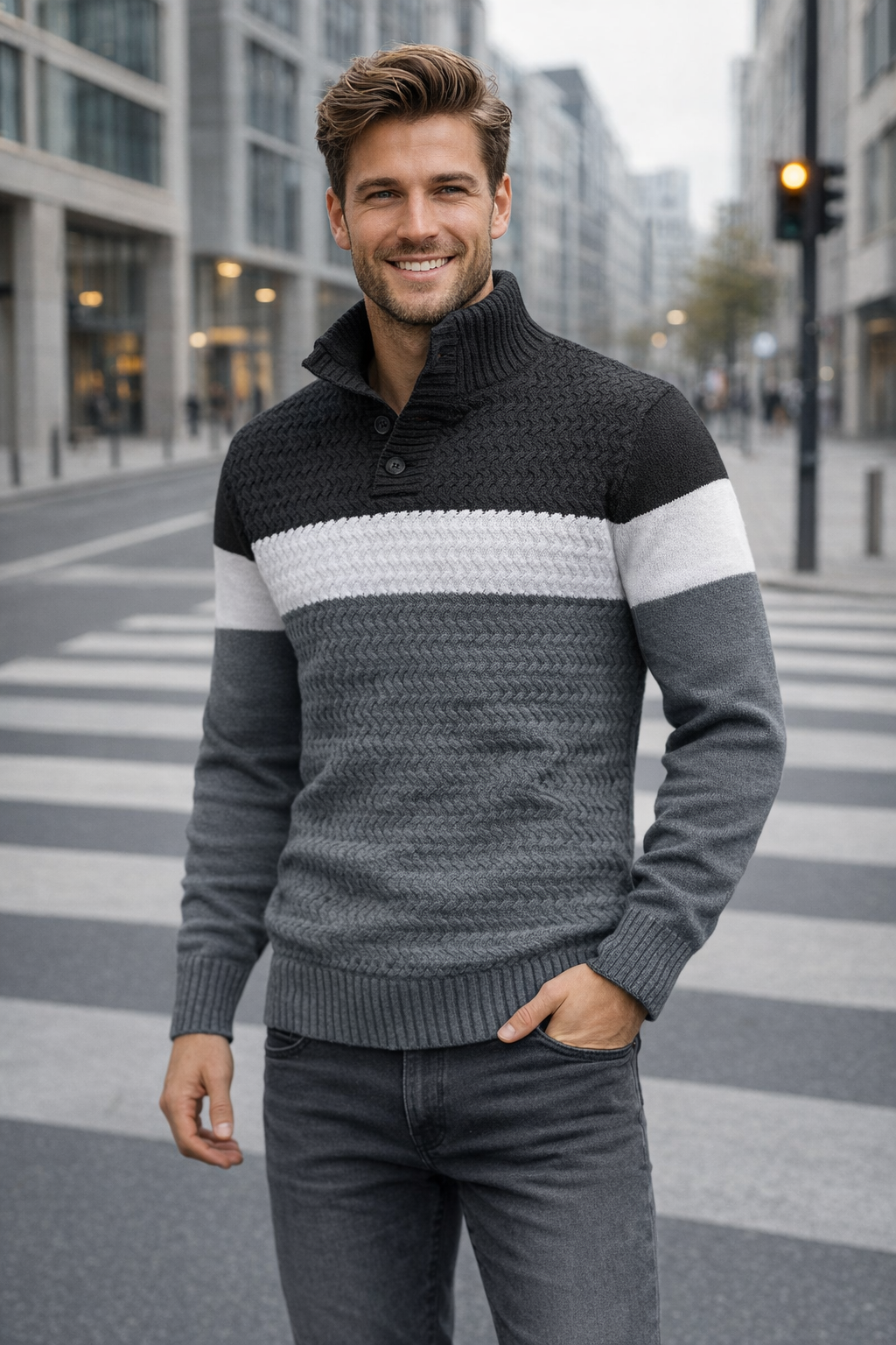 Cross & Crown | Top with High Collar