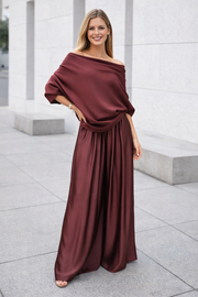 Nysa | Satin Pants and Blouse Set