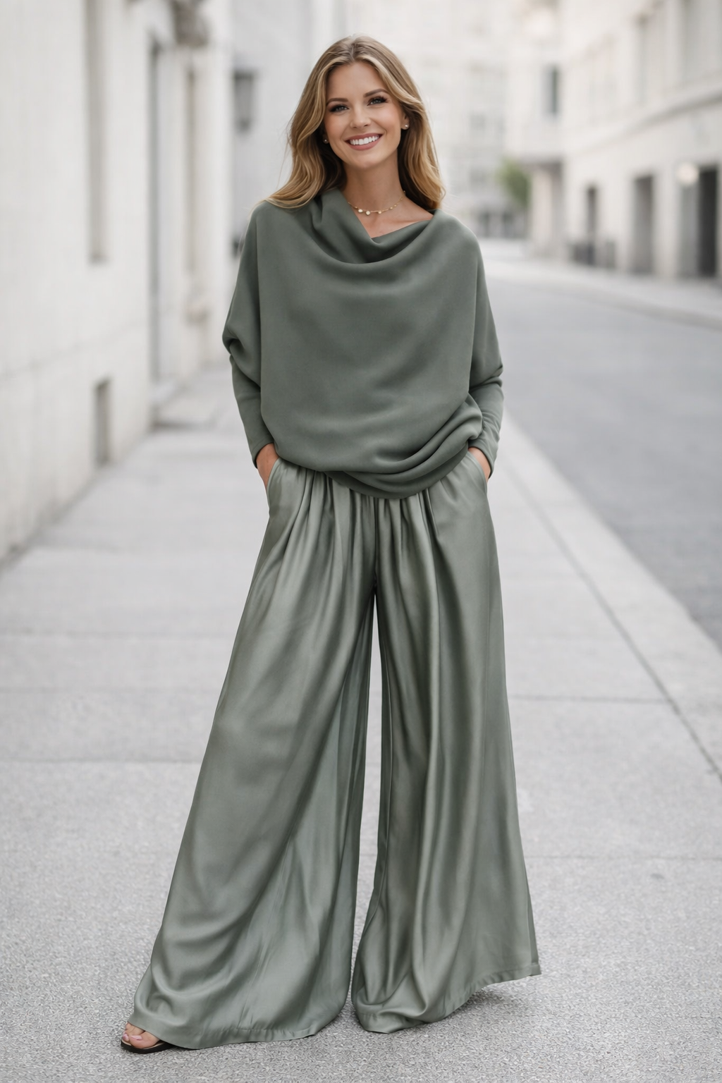 Nysa | Satin Pants and Blouse Set