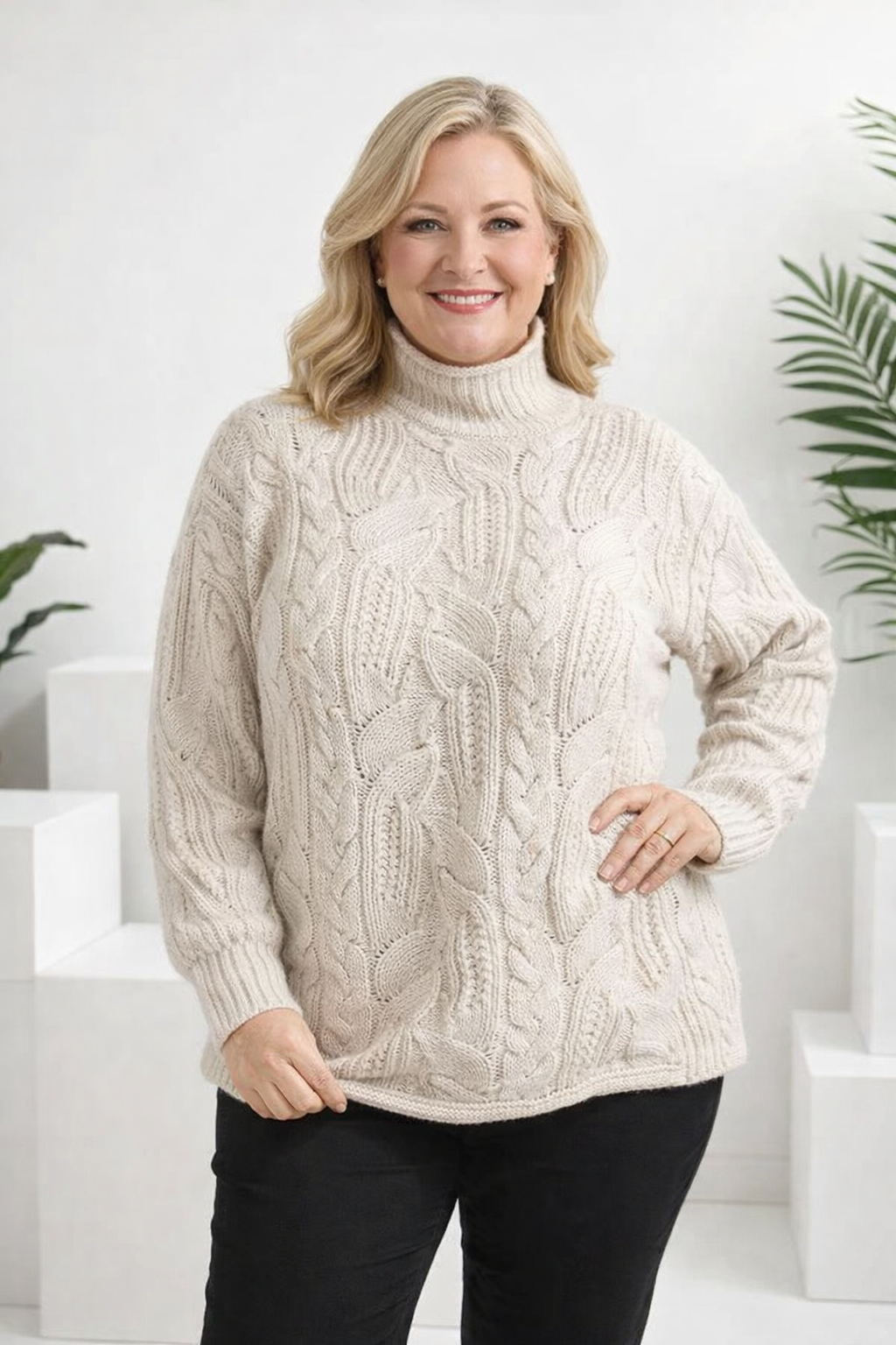 Women's Dress Timea – Elegant V-Neck and Relaxed Fit